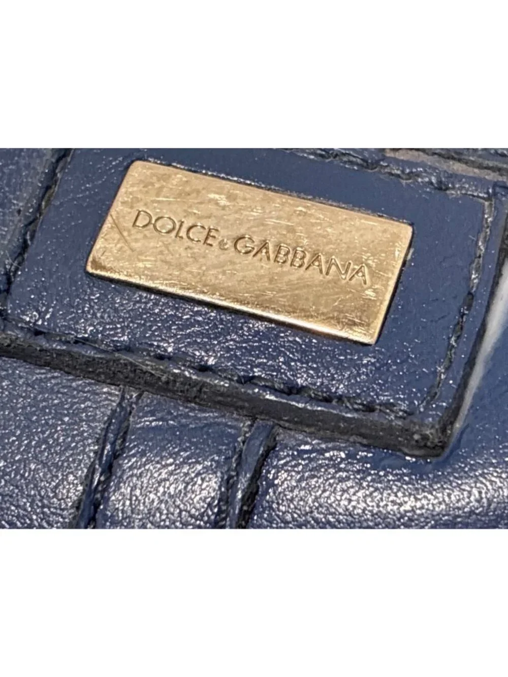 Dolce & Gabbana Kids Blue Leather Sneakers With Red Soles size 9